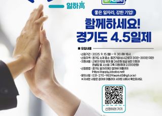경기도, '4.5일제 시범사업' 참여기업 3차 추가 모집