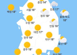 [내일날씨] 전국 구름 많고 일교차 커…일부 지역 비