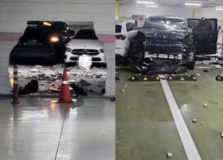 "만화인 줄" 차량 모양대로 뚫린 주차장 벽...도대체 무슨 일?