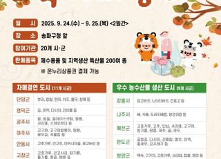 서울 송파구, 9월24~25일 구청 앞서 '추석맞이 농수산물 직거래장터'