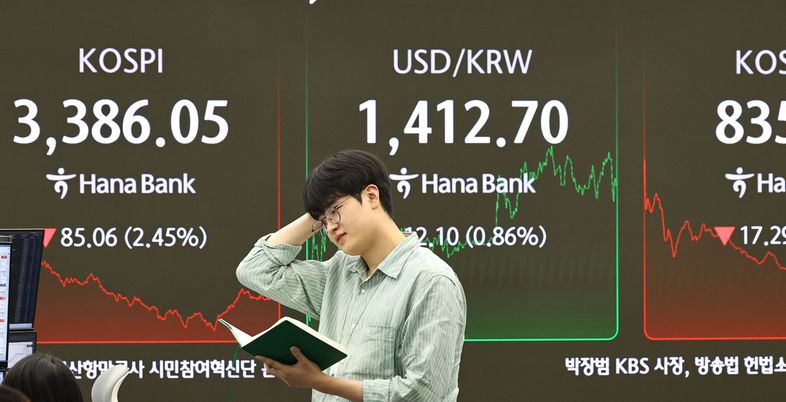 한미 관세협상 불확실성에 코스피 3400선 붕괴…2.45% 급락 [시황]
