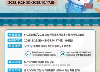 새마을금고, 추석 맞아 '전통시장 온누리 캐시백' 이벤트 실시