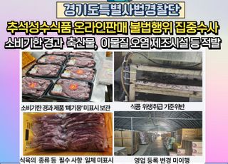 경기도, 추석 명절 먹거리 식품 제조·가공업소 10곳 적발