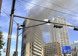 서울센터빌딩 공사현장서 화재…3명 응급조치·110여명 대피
