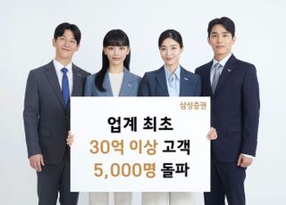 삼성증권, 업계 최초 30억원 이상 고객 5000명 확보