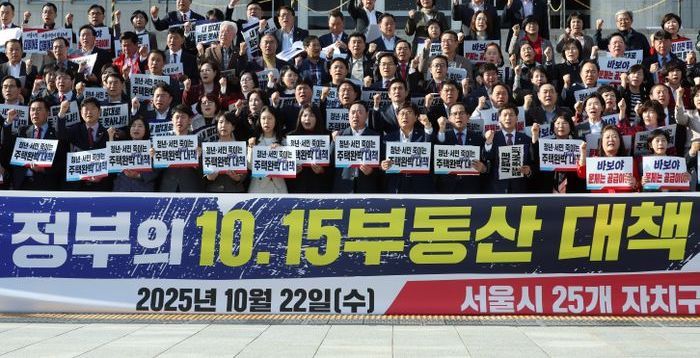 국회 몰려간 서울 野 구의원들…"10·15 부동산 계엄, 전면 폐기하라"