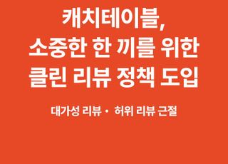 캐치테이블, ‘클린 리뷰 정책’ 본격 도입