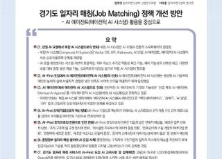 경기도일자리재단, AI 기반 일자리 매칭 정책 보고서 발간