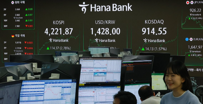 ‘11만전자·62만닉스’가 끌어올린 코스피, 4220선 뚫었다 [시황]