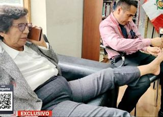 쩍벌女 국회의원, 그 옆에서 발톱 깎아주는 男보좌관