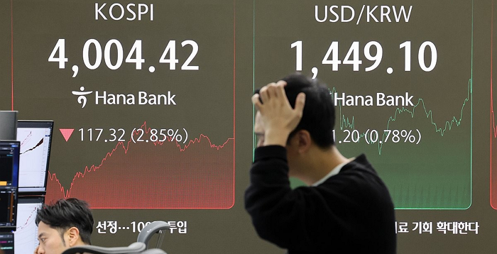 원·달러 환율, 외국인 매도세에 장중 1450원 터치…7개월 만에 최고치
