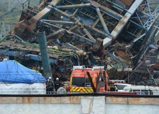 울산화력 매몰자 수색 재개…드론·구조인력 투입