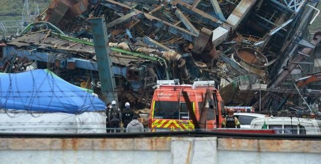 울산화력 매몰자 수색 재개…드론·구조인력 투입