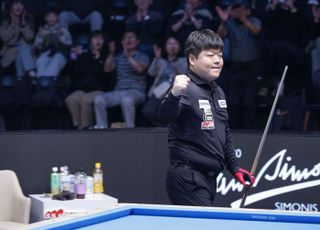 한국 조명우 ‘결승 진출이야!’ [광주 당구월드컵 포토]
