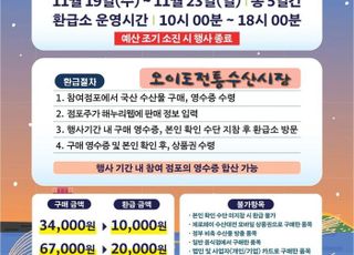[시흥 소식] 오이도전통수산시장서 ‘온누리상품권 환급 행사’…최대 30% 환급