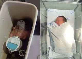 "응애~" 변기 물탱크에 갓 태어난 신생아가? '충격'