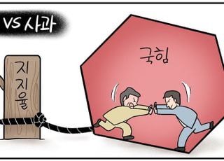 계엄 1년 앞두고 '투쟁vs사과' 내홍 빠진 국힘… 민심과 멀어질라 [D-시사만평]