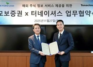 교보증권, 해외주식 정보제공 ‘터네이셔스’와 업무협약