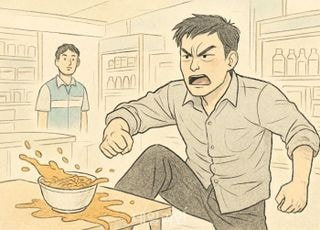 환불 거절했다고…편의점에 라면 국물 쏟고 껌·침 뱉은 30대