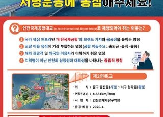 인천 중구 “제3연륙교, ‘인천국제공항대교’로 국가지명위 청구할 것”