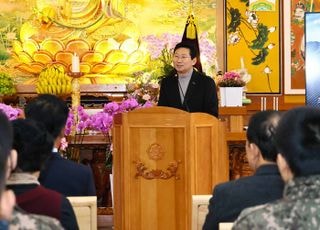 이상일 용인특례시장 "김윤후 승장 호국정신 이어받은 호국선봉사 창건 50주년 축하"