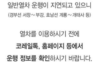 대전충청지역 폭우, 일반열차 운행 지연·중단…KTX는 정상운행