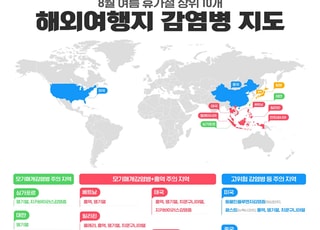 해외여행 전 감염병 체크…인기 여행지 10개국 위험지도 공개